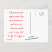 Einladung auf Postkarte oder Ankündigung anpassen (Rückseite)