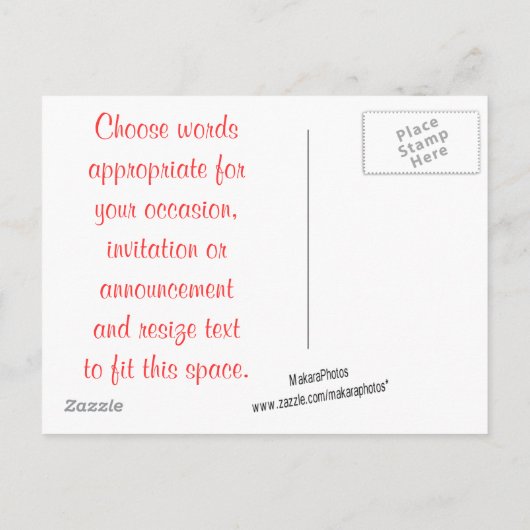 Einladung auf Postkarte oder Ankündigung anpassen (Rückseite)