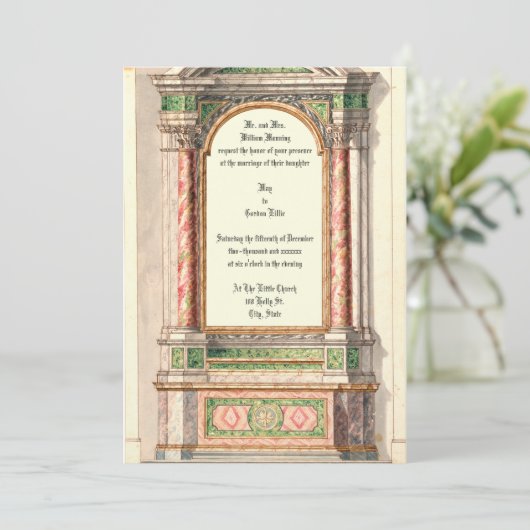 Einladung aus antikem Marmor (Stehend Vorderseite)