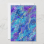 Einladung aus blauem Lila Marmor (Rückseite)