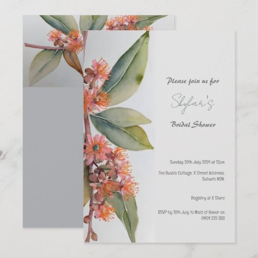 Einladung australischer Gumnut-Blume (Vorne/Hinten)