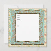 Einladung Baby Christening Taufe Aquamarin Vintag (Rückseite)