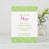 Einladung Baby Shower - Grund Verde (Stehend Vorderseite)