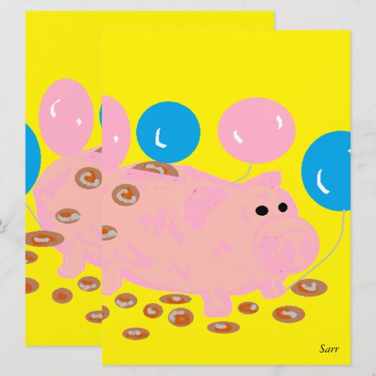 Einladung / Babydusche (Vorne/Hinten)