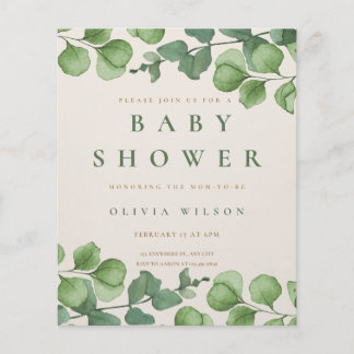 Einladung Babydusche, Blume