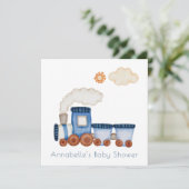 EINLADUNG: BABYDUSCHE: SPIELBAHN EINLADUNG (Stehend Vorderseite)