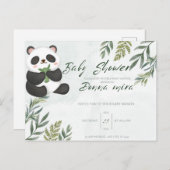 Einladung Babydusche, Tier, Panda Postkarte (Vorne/Hinten)