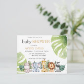 Einladung Babydusche, Tiere, Safari Postkarte (Stehend Vorderseite)