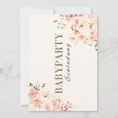 Einladung Babyparty – Rosa Blumen Babyshower (Vorderseite)