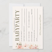 Einladung Babyparty – Rosa Blumen Babyshower (Rückseite)