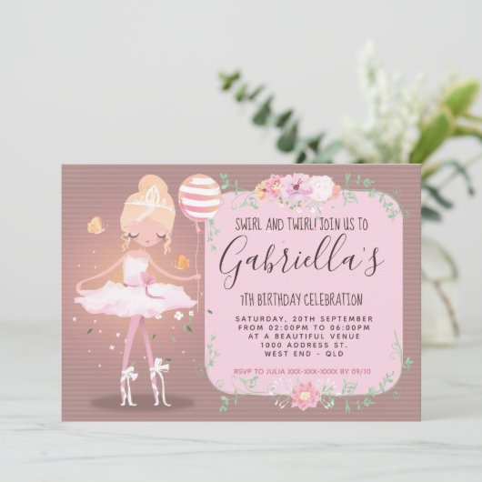 Einladung Ballerina (Stehend Vorderseite)