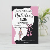 Einladung Ballerina Birthday #2 (Stehend Vorderseite)