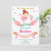 Einladung Ballerina zum Geburtstag (Stehend Vorderseite)