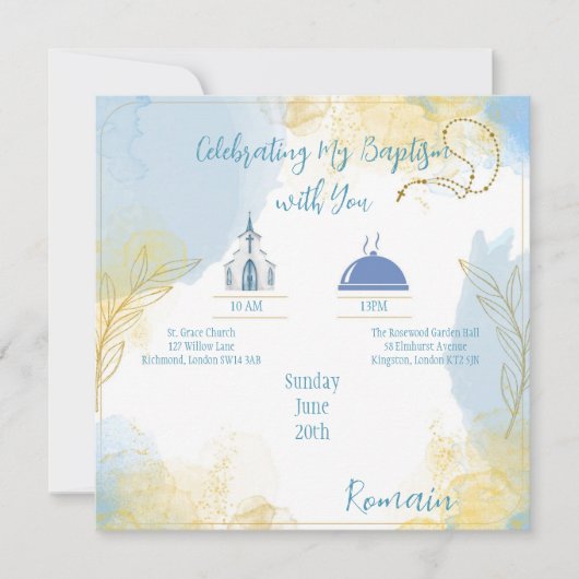 Einladung Baptism Celebration (Vorderseite)