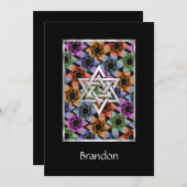 Einladung Bar Mitzvah Star von David Blue Orange (Vorne/Hinten)