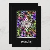Einladung Bar Mitzvah Star von David Multi-Farb (Vorne/Hinten)