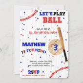 Einladung Baseball zum Geburtstag (Vorderseite)