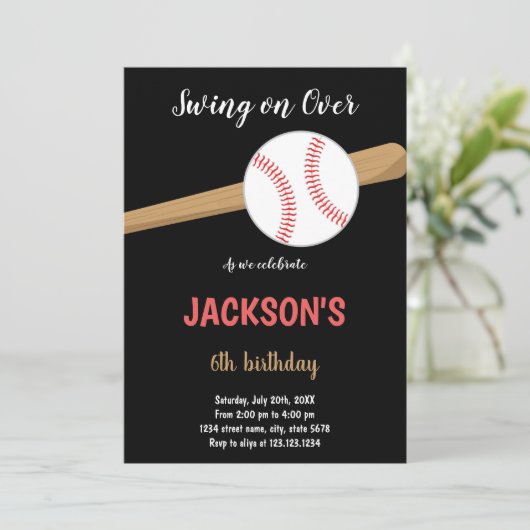 Einladung Baseball zum Geburtstag (Stehend Vorderseite)