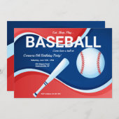 Einladung Baseball zum Geburtstag (Vorne/Hinten)