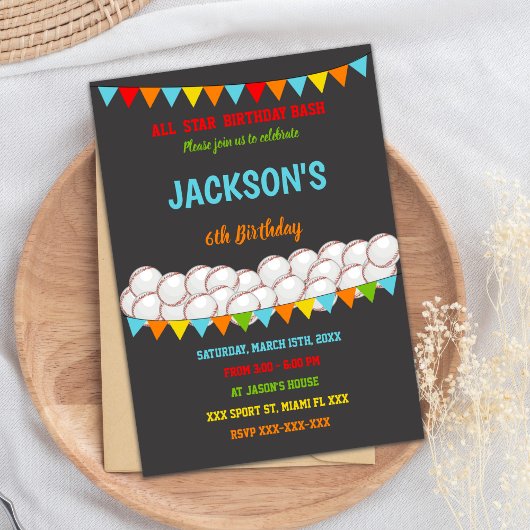 Einladung Baseball zum Geburtstag