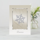 Einladung Bat Mitzvah Crystal Snowflake (Stehend Vorderseite)