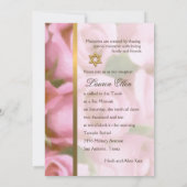 Einladung Bat Mitzvah Pink Roses (Rückseite)