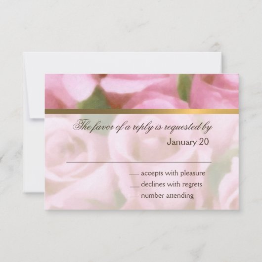 Einladung Bat Mitzvah Pink Roses RSVP Karte (Rückseite)