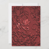 Einladung Bat Mitzvah Red "Embossed Damask" (Vorderseite)
