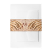 Einladung Bauchband Wheat on Burlap Sack Country Einladungsbanderole (Vorderseite Beispiel)