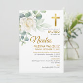 Einladung Bautizo Boy oder Girl Elegante Taufe (Stehend Vorderseite)