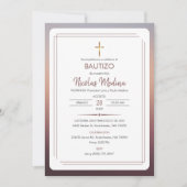 Einladung Bautizo Elegante Minimalistische Taufe (Vorderseite)