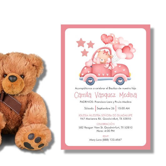 Einladung Bautizo für die katholische Taufe der Mä