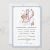 Einladung Bautizo für Jungen, die Taufe feiern (Vorderseite)