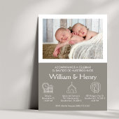 Einladung Bautizo für Twin Boys katholische Taufe