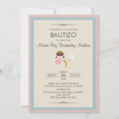 Einladung Bautizo Girl Angel Religiöse Taufe (Vorderseite)