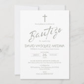 Einladung Bautizo Minimalistische Pastellfarben Ta (Vorderseite)