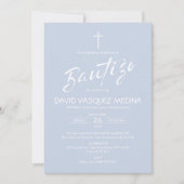 Einladung Bautizo Minimalistische Pastellfarben Ta (Vorderseite)