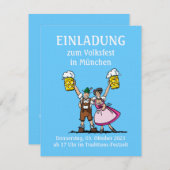 Einladung BEER FESTIVAL Happy Couple Beer Cheers (Vorne/Hinten)