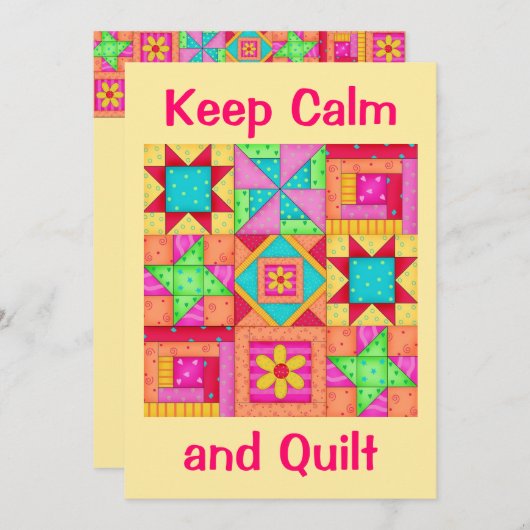 Einladung behalt Calm und Quilt Patchwork Quilt (Vorne/Hinten)