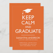Einladung behalten Ruhe und Abitur - Orange (Vorne/Hinten)