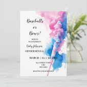 Einladung bei Baseballs oder Bows (Stehend Vorderseite)