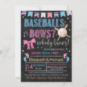 Einladung bei Baseballs oder Bows (Vorderseite)