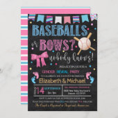 Einladung bei Baseballs oder Bows (Vorne/Hinten)