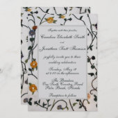 Einladung bestickter Reben (Vorne/Hinten)