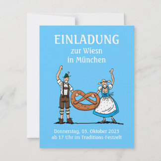 Einladung BIER FESTIVAL München Couple Pretzel