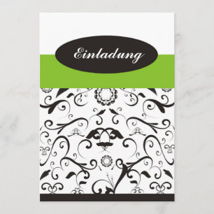 Einladung - black coral grün