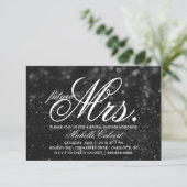 Einladung - Black Glit Fab Zukunft Frau Brautparty (Stehend Vorderseite)