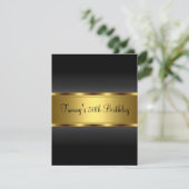 Einladung Black Gold 50. Geburtstagsparty (Stehend Vorderseite)