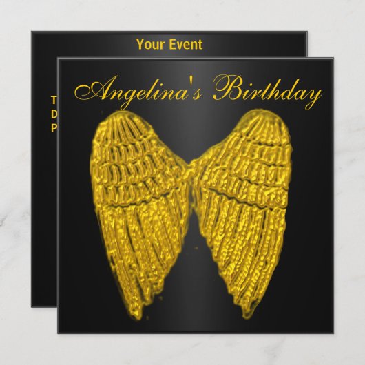 Einladung Black Gold Wings (Vorne/Hinten)