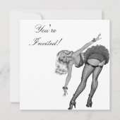 Einladung Black & White Style Button-Up Girl 19 (Vorderseite)